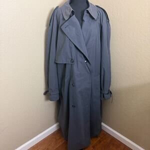 Vintage Rainman by Four Seasons Gray Trench Coat Belted Detachable Liner 48R